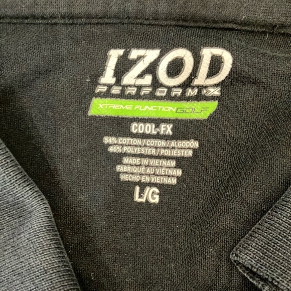 IZOD men’s large short sleeve black Polo Shirt with Geometric Design - Picture 2 of 12